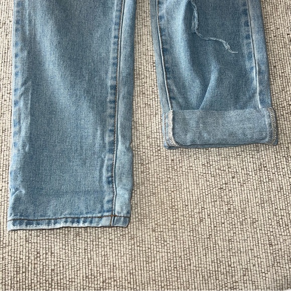 Princess Polly High Rise Ripped Blue Jeans - Picture 7 of 8